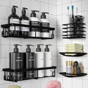 Sakugi Adhesive Shower Caddy 5 Pack, Multipurpose and Rustproof Shower Organizer